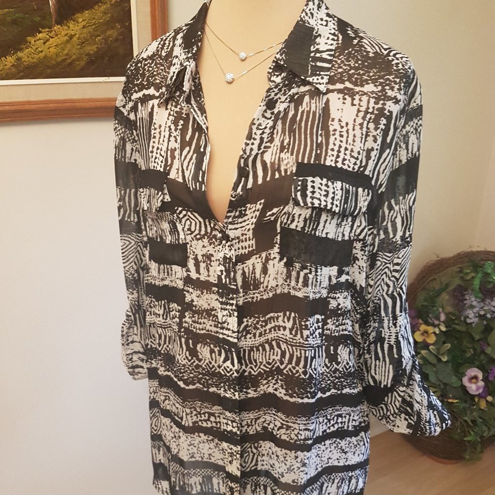 Black and White Blouse